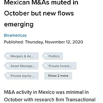 Mexican M&As muted in October but new flows emerging